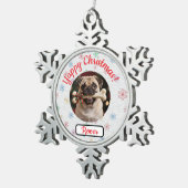 Customisable Dog And Bone Pet Lover's Christmas Tin Sneeuwvlok Ornament (Rechts)