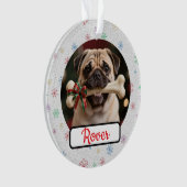 Customisable Dog And Bone Pet Owner's Acrylic Xmas Ornament (voorkant)