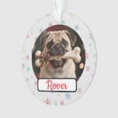 Customisable Dog And Bone Pet Owner's Acrylic Xmas Ornament (voorkant)