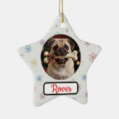 Customisable Dog And Bone Pet Star Christmas Keramisch Ornament (Rechts)