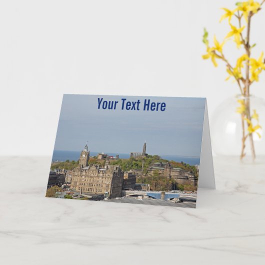 Customisable Edinburgh, Scotland Card Kaart (Gele Bloem)