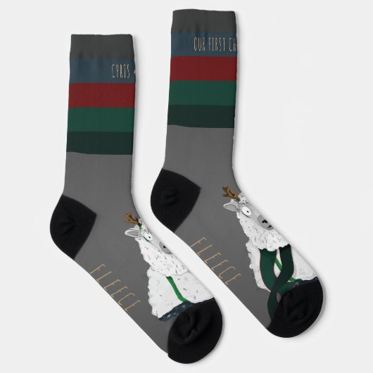 Customisable “Fleece Navidad” Sheep Funny Fun Grey Sokken (Rechts)