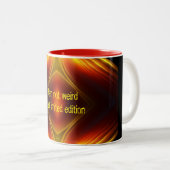 Customisable fun message tweekleurige koffiemok (Voorkant rechts)