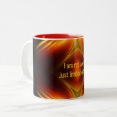Customisable fun message tweekleurige koffiemok (Voorkant links)