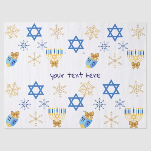 Customisable Hanukkah winter tissue Paper Tissuepapier (Voorkant)