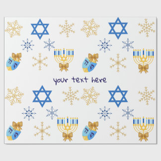 Customisable Hanukkah winter Wrapping Paper Cadeaupapier