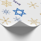 Customisable Hanukkah winter Wrapping Paper Cadeaupapier (Hoek)