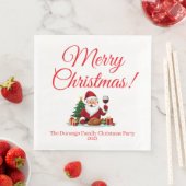Customisable Happy Santa Claus Christmas Dinner Servet (Insitu)