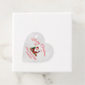 Customisable Happy Santa Claus Christmas Heart Bedankjes Labels (In situ)