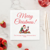 Customisable Happy Santa Claus Christmas Luncheon Servet (Insitu)