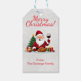 Customisable Happy Santa Claus Christmas Party Cadeaulabel