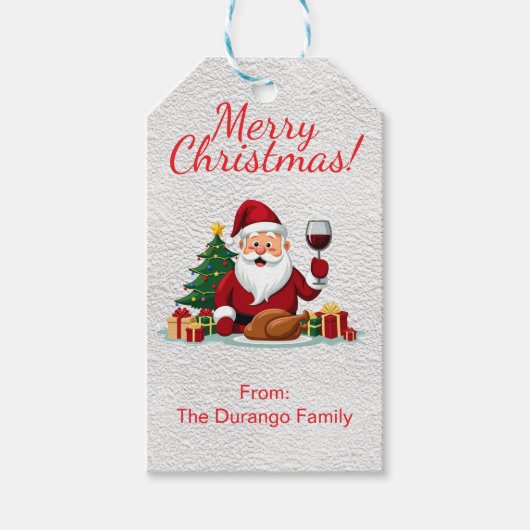 Customisable Happy Santa Claus Christmas Party Cadeaulabel (Voorkant)
