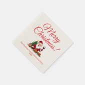 Customisable Happy Santa Claus Christmas Party Servet (Hoek)