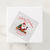 Customisable Happy Santa Claus Christmas Square Bedankjes Labels (In situ)