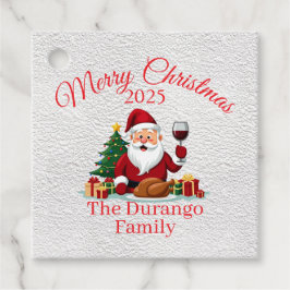 Customisable Happy Santa Claus Christmas Square Bedankjes Labels