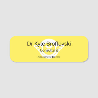 Customisable Hello my name is Dr Naamplaatje