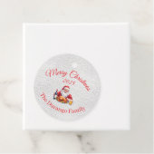 Customisable Jolly Santa Claus Christmas Dinner Bedankjes Labels (In situ)