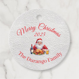Customisable Jolly Santa Claus Christmas Dinner Bedankjes Labels