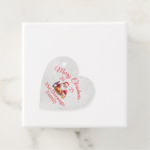Customisable Jolly Santa Claus Christmas Heart Bedankjes Labels (In situ)