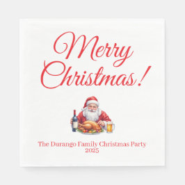 Customisable Jolly Santa Claus Christmas Luncheon Servet