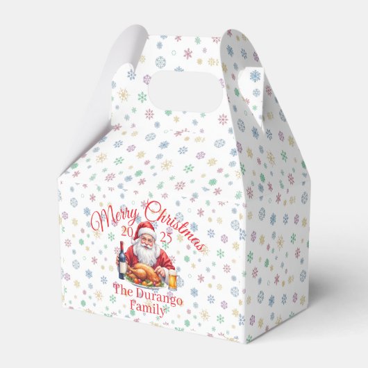 Customisable Jolly Santa Claus Christmas Party Bedankdoosjes (Voorkant Zijde)
