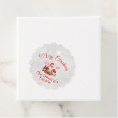 Customisable Jolly Santa Claus Christmas Scalloped Bedankjes Labels (In situ)