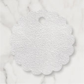 Customisable Jolly Santa Claus Christmas Scalloped Bedankjes Labels (Achterkant)