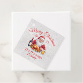 Customisable Jolly Santa Claus Christmas Square Bedankjes Labels (In situ)