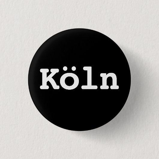 Customisable Köln Typography Ronde Button 3,2 Cm (Voorkant)