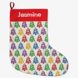 Customisable Minimal Colourful Christmas Tree Grote Kerstsok