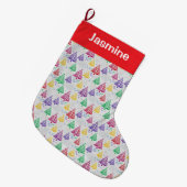 Customisable Minimal Colourful Xmas Tree Grote Kerstsok (Voorkant (Hangend))