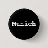 Customisable Munich Typography Ronde Button 3,2 Cm (Voorkant)