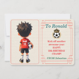 Customisable Name Number and Text Birthday Boy Feestdagenkaart