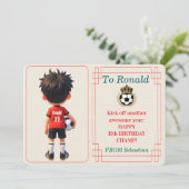 Customisable Name Number and Text Birthday Boy Feestdagenkaart (Staand voorkant)