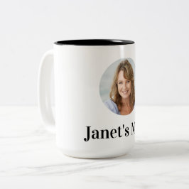 Customisable Photo Mug With Editable Text Tweekleurige Koffiemok