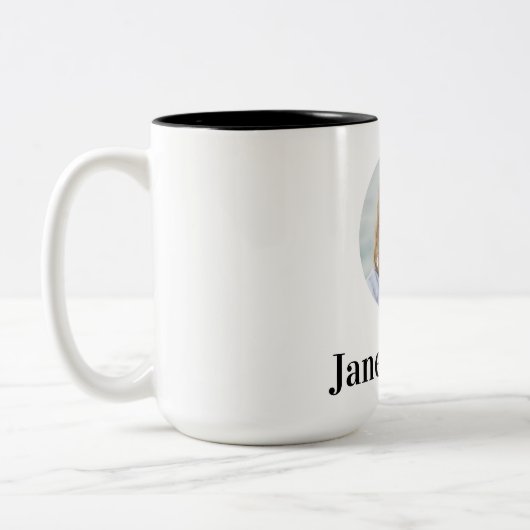 Customisable Photo Mug With Editable Text Tweekleurige Koffiemok (Links)