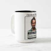 Customisable Photo Name Prison Funny Mug Shot Tweekleurige Koffiemok (Voorkant links)
