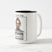 Customisable Photo Name Prison Funny Mug Shot Tweekleurige Koffiemok (Voorkant rechts)