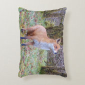 Customisable Red Fox Looking Up Cushion Accent Kussen (Voorkant(Verticaal))