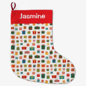 Customisable Simple Colourful Christmas Gift Grote Kerstsok (Voorkant)