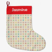 Customisable Simple Colourful Christmas Snowflake Grote Kerstsok (Voorkant)