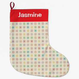 Customisable Simple Colourful Christmas Snowflake Grote Kerstsok