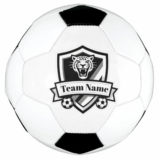 Customisable Soccer Team Jaguar Logo Soccer Ball  Voetbal (Voorkant)