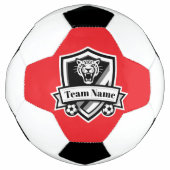 Customisable Soccer Team Jaguar Red Trim Logo Voetbal (Voorkant)