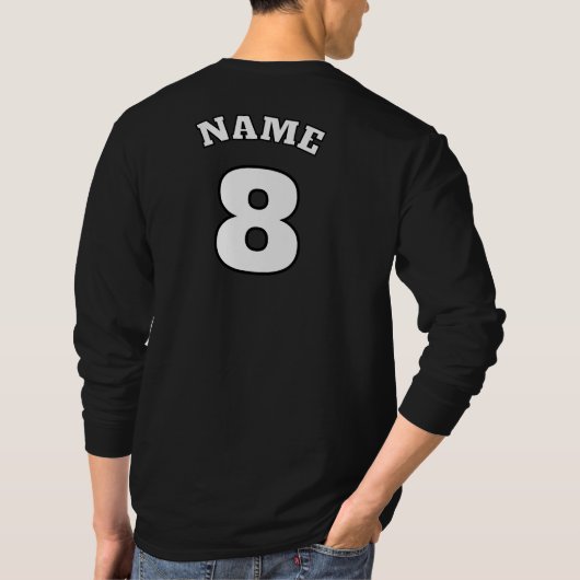Customisable Winged Soccer Ball Logo Longsleeve T-shirt (Achterkant)