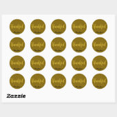 Customiz Glamoureuze gouden polka dot dankbare Sti Ronde Sticker (Vel)