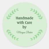 Customizabel Handmade with Care Ronde Sticker (Voorkant)