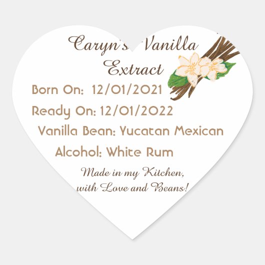 Customizabel Vanilla Extract Labels (Voorkant)