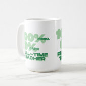 Customizable 100% Hero 0%Cape Mug for teachers Koffiemok (Voorkant links)