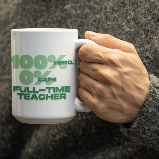 Customizable 100% Hero 0%Cape Mug for teachers Koffiemok
